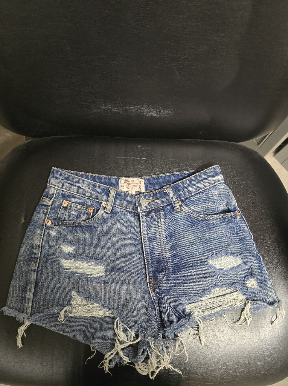 Signature8 Distressed High-Waisted Denim Cutoff Shorts – Size Small